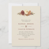 Invitation Mariage de automne de fleurs rustiques (Devant)