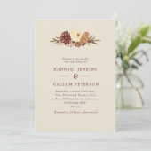 Invitation Mariage de automne de fleurs rustiques (Debout devant)