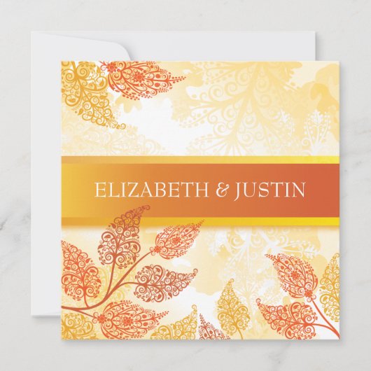 Invitation Mariage de automne de Lacy Feuilles (Devant)