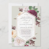 Invitation Mariage de automne de monogramme floral (Devant)