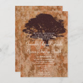 Invitation Mariage de automne de silhouette en chê (Devant / Derrière)