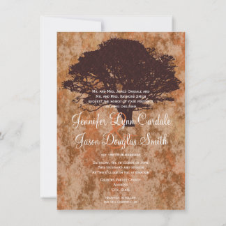 Invitation Mariage de automne de silhouette en chê