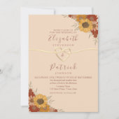Invitation Mariage de automne de tournesol rustiqu (Devant)