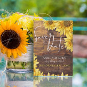 Invitation Mariage de automne De Tournesol Rustique En Bois E