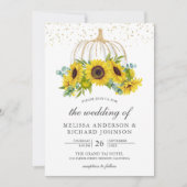 Invitation Mariage de automne de tournesols Citrouille blanc  (Devant)