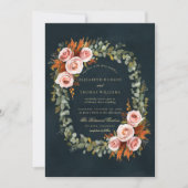 Invitation Mariage de automne de trame de couronne de cuivre  (Devant)