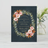 Invitation Mariage de automne de trame de couronne de cuivre  (Debout devant)