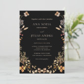 Invitation Mariage de automne de trame de Fleur sauvage rusti (Debout devant)