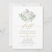 Invitation Mariage de automne de verdure Citrouille blanc (Devant)