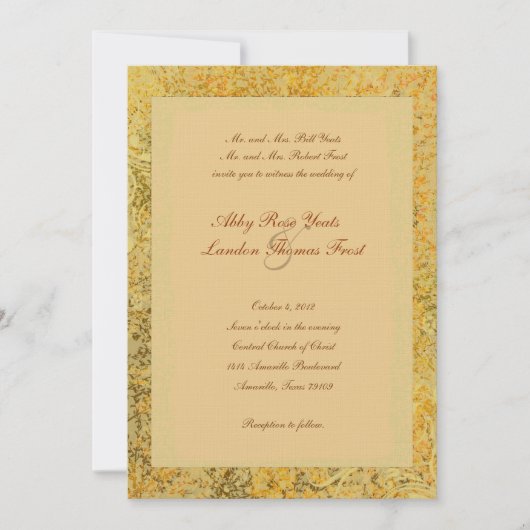 Invitation Mariage de automne d'or (Devant)