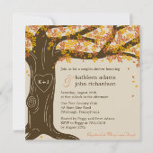 Invitation Mariage de automne douche en chêne (Devant)