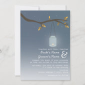 Invitation Mariage de automne Du Soir - Mason Jar Aux Chandel (Devant)