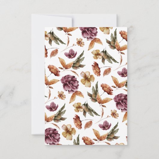 Invitation Mariage de automne élégant (Dos)