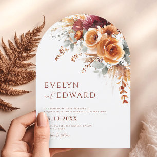 Invitation Mariage de automne Elegant Boho Floral