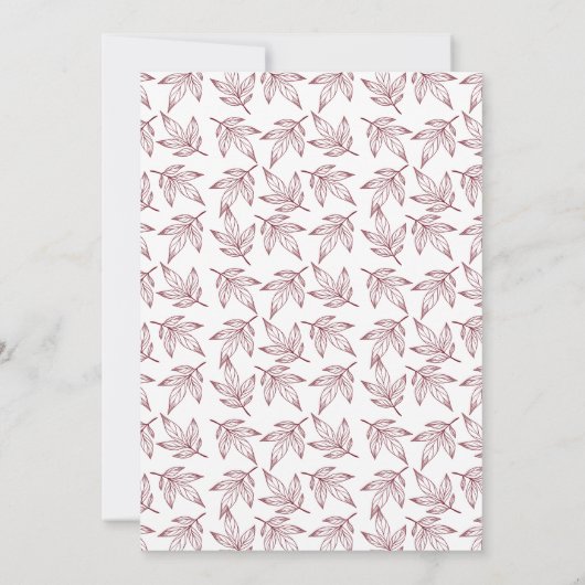 Invitation Mariage de automne élégant en couleur vive Lettré (Dos)