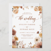 Invitation Mariage de automne Élégant Floral (Devant)