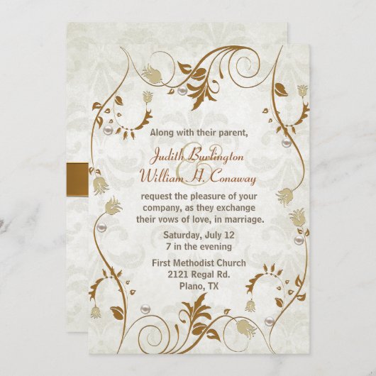 Invitation Mariage de automne élégante (Devant / Derrière)