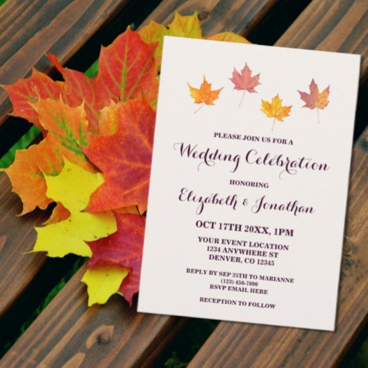 Invitation Mariage de automne Feuille