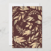 Invitation Mariage de automne Feuille Burgundy et Gold Elegan (Dos)