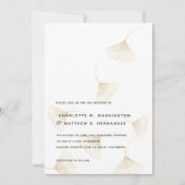 Invitation Mariage de automne Feuille de Gold Gink (Devant)