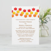 Invitation Mariage de automne Feuille en cascade (Debout devant)