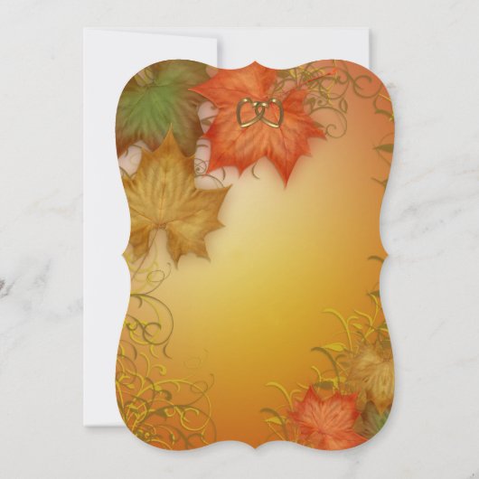 Invitation mariage de automne Feuilles d'automne (Dos)