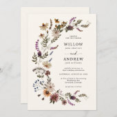 Invitation Mariage de automne fleur sauvage (Devant / Derrière)