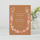 Invitation Mariage de automne Fleur sauvage Boho (Debout devant)