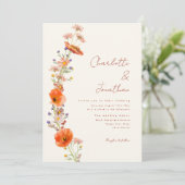 Invitation Mariage de automne Fleur sauvage Boho (Debout devant)
