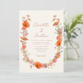 Invitation Mariage de automne Fleur sauvage Boho (Debout devant)