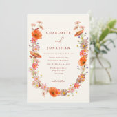 Invitation Mariage de automne Fleur sauvage Boho (Debout devant)