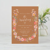Invitation Mariage de automne Fleur sauvage Boho (Debout devant)