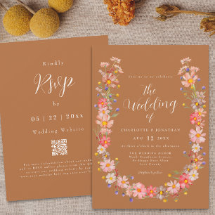 Invitation Mariage de automne Fleur sauvage Boho