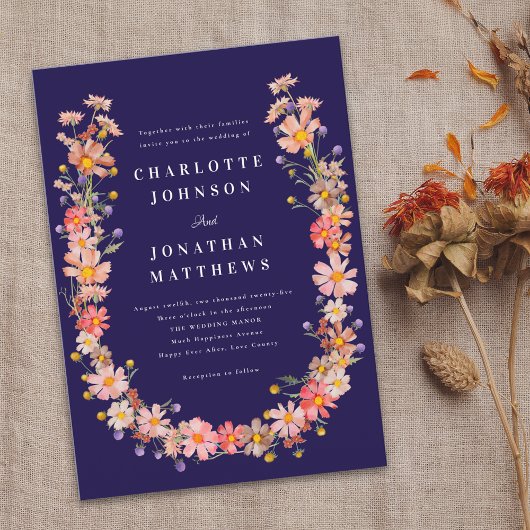 Invitation Mariage de automne Fleur sauvage Boho