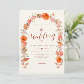 Invitation Mariage de automne Fleur sauvage Boho (Debout devant)