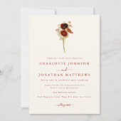 Invitation Mariage de automne Fleur sauvage Boho simple (Devant)