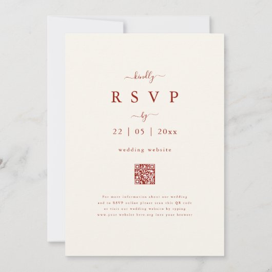 Invitation Mariage de automne Fleur sauvage Boho simple (Dos)