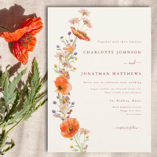 Invitation Mariage de automne Fleur sauvage Boho simple
