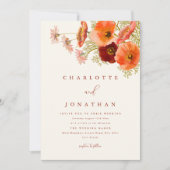 Invitation Mariage de automne Fleur sauvage moderne (Devant)