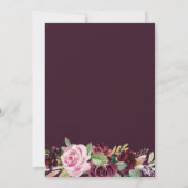Invitation mariage de automne floral à aquarelle violette (Dos)