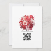 Invitation Mariage de automne floral à dégradé rouge (Dos)