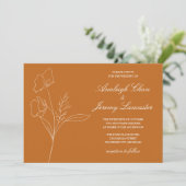 Invitation Mariage de automne floral croisé (Debout devant)