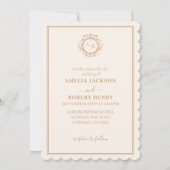 Invitation Mariage de automne floral d'ivoire moderne (Devant)