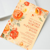 Invitation Mariage de automne Floral Orange Brûlé