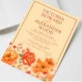 Invitation Mariage de automne Floral Orange Brûlé