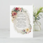 Invitation Mariage de automne Floral Rustique (Debout devant)