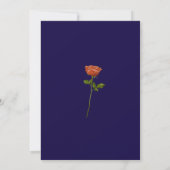 Invitation Mariage de automne Floral Rustique Bleu Brûlé (Dos)