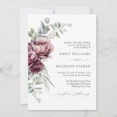 Invitation Mariage de automne floral rustique de Bourgogne (Devant)