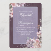 Mariage de automne floral Vintage mauve et pourpre