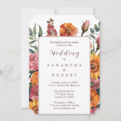 Invitation Mariage de automne frontalier de la canneberge de  (Devant)